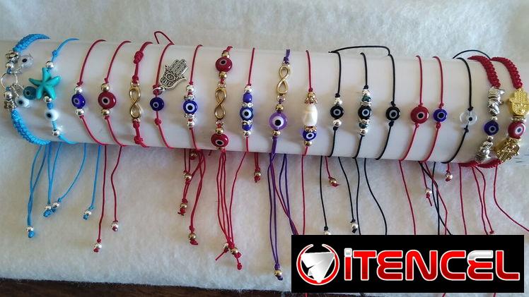 PULSERAS VARIADAS CON HILO CHINO Y ACCESORIOS