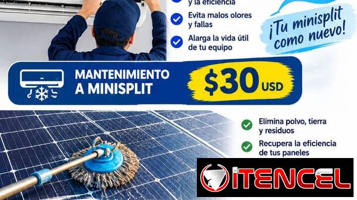Mantenimiento aires acondicionados y paneles solares