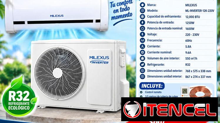 Split Milexus de 1 tonelada (12000 BTU) con inverter
