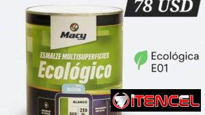 PINTURA ESMALTE AL AGUA ECOLÓGICO E01 COLOR BLANCO