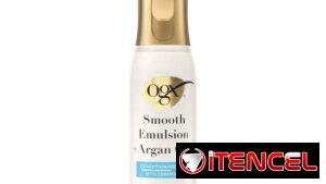 OGX Smooth Emulsion + Argan Oil Tratamiento protección térmica, nutrición, reparación, suavidad y control de frizz