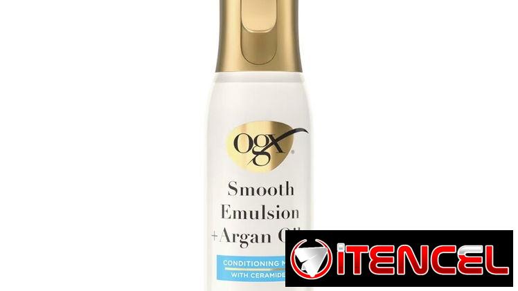 OGX Smooth Emulsion + Argan Oil Tratamiento protección térmica, nutrición, reparación, suavidad y control de frizz