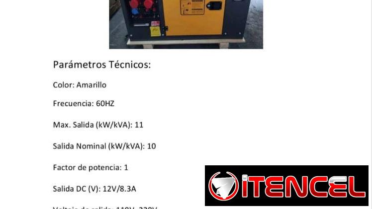 Generador Eléctrico monofásico de diésel de 11kw