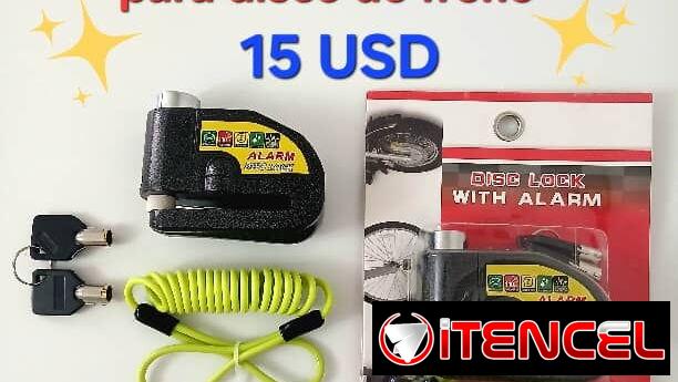 Candado con alarma para disco de freno con cable de sujeción