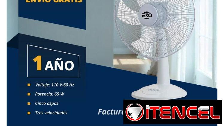 🌬️ Ventilador de mesa EKO 16 pulgadas | 5 aspas y envío gratis 🚚
