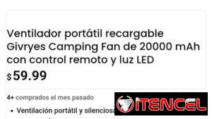 Ventilador recargable 20000mAh