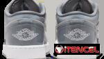 Zapatillas Air Jordan 1 Low en tonos grises con acabado brillante — foto 2