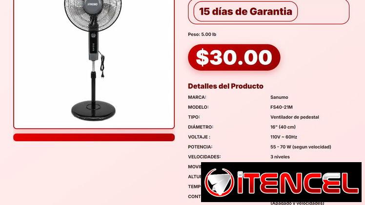 VENTILADOR DE PEDESTAL 16″ SANUMO .