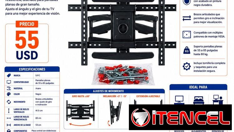 Soporte de TV articulado para pantallas55"- 85"