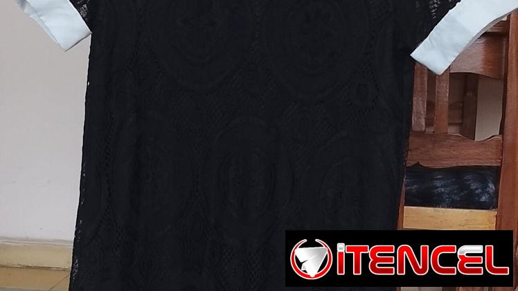 Vestido Negro de encaje y cuello ($4000)