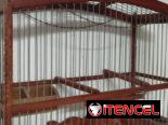 Jaula de madera semitorneada para pajaritos