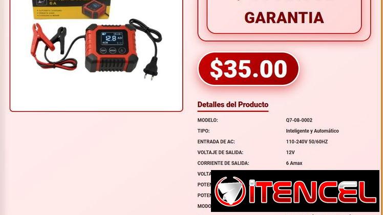 CARGADOR DE BATERÍA 12V / 6A - 100AMP Q7 .