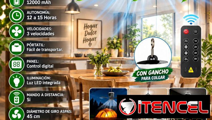 🍃 VENTILADOR 🍃 RECARGABLE YF6 . ENTREGA GRATIS CON FACTURA Y GARANTÍA. 📲 54833699