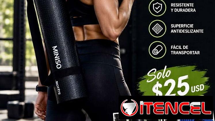 Esterilla para Yoga, Pilates, Fitness con correa de transporte