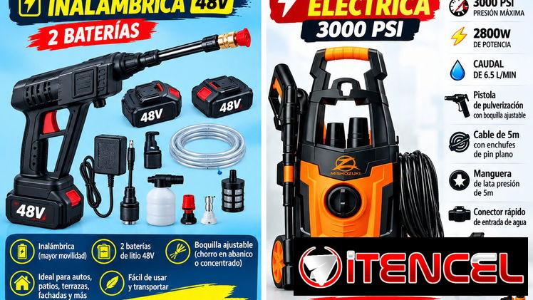 Hidrolavadora portátil y eléctrica
