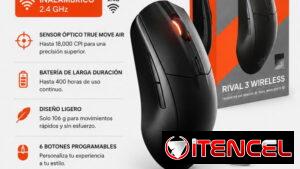 SteelSeries Rival 3 Wireless – Precisión y libertad para gamers y profesionales | 50 USD
