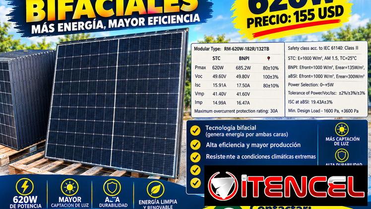 Paneles solares bifaciales RIMMA de 620W