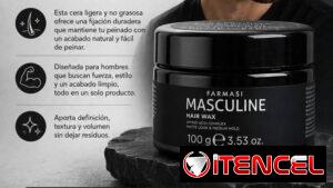 Cera capilar MASCULINE 100g (con arcilla, cera de abeja y aminoácidos) Acabado 100% mate y natural