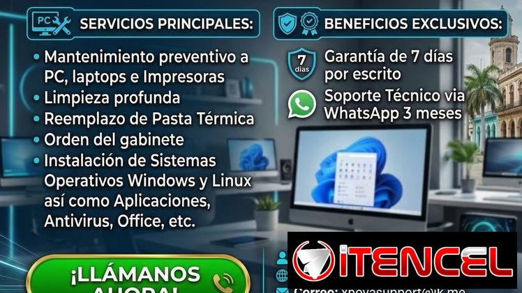 SOPORTE TÉCNICO PARA PC, LAPTOP E IMPRESORAS. MANTENIMIENTO PREVENTIVO
