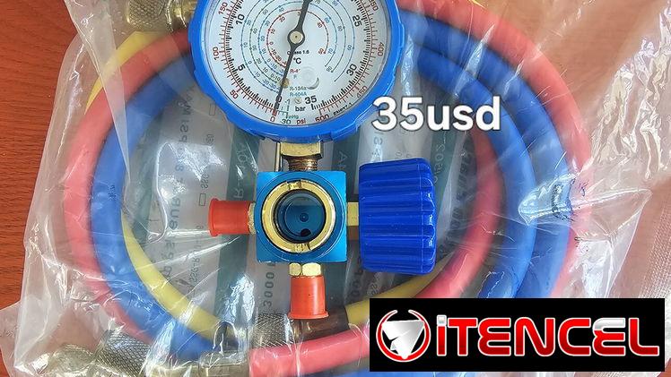 Manometros de refrigeracion con sus mangueras y adapter new,54835738