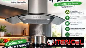 Cocina diseño extractor chimenea detalles en la foto