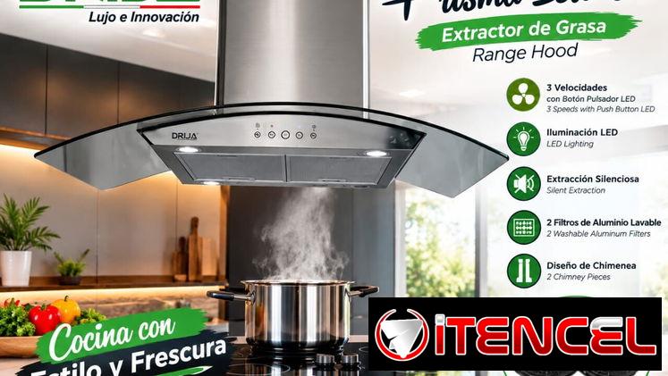 Cocina diseño extractor chimenea detalles en la foto