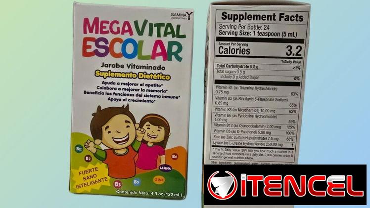 Jarabe Megavital Escolar Suplemento Dietético 120ml