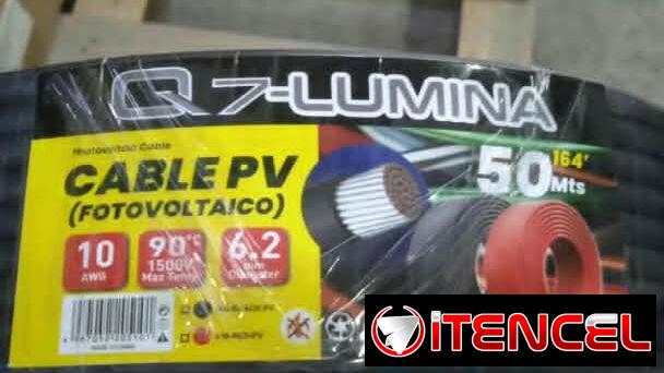Rollo de cable PV Fotovoltaico Q7-Lumina de calibre 10 AWG*