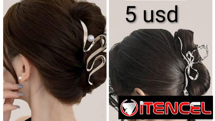Pellizco de Metal color plateado con perla blanca 12. 5 cm Tanbien tenemos otros modelos Grandes — foto 1