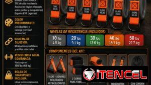 🏋️‍♂️ MODO GYM 🏋️‍♂️KIT DE BANDAS DE RESISTENCIAS CON ACCESORIOS. MENSAJERÍA CON FACTURA. 📲 54833699