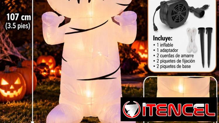 👻😱Inflable de muñeco vudú para decorar Haloween 🎃1.07 metros de alto