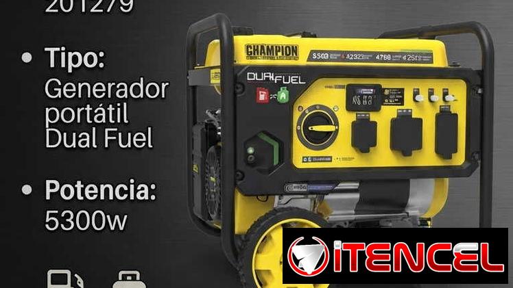 ⛽ PLANTA ELÉCTRICA CHAMPION DUAL FUEL (5300W) • ¡Potencia dual y respaldo seguro! ⛽