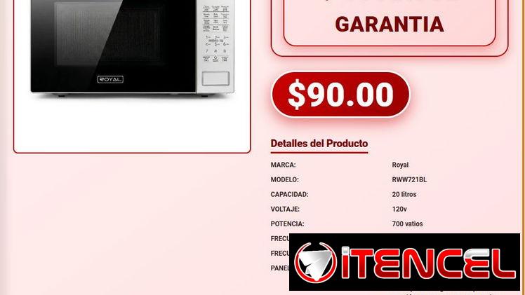 Microondas Royal 20L 700W Bloqueo para Niños Horno Microondas Royal 20L 120V 60Hz Cuba VPT-0177