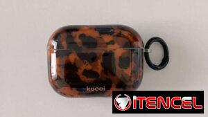 ☎️53544655 🛵 Entrega Disponible ⭐Funda de Silicona para AirPods Pro 2 – Leopardo Ámbar Retro ⭐