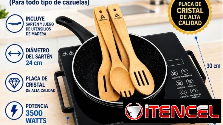 Cocina infrarroja con sargento y utensilios