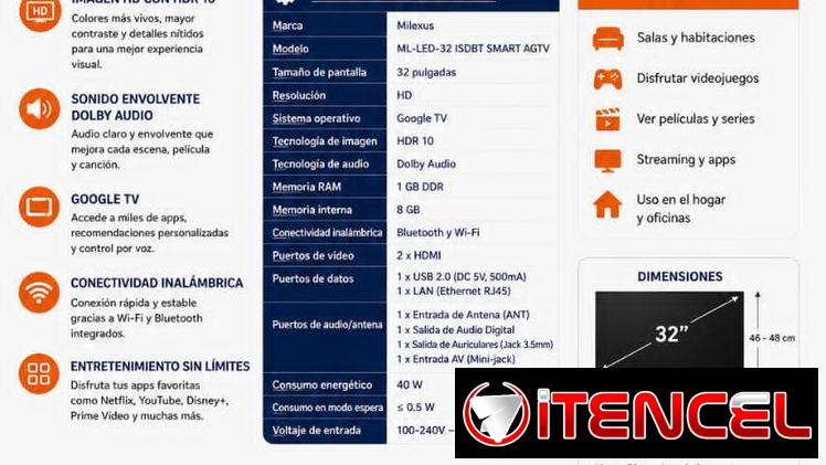 Smart TV MILEXUS de 32”. A UN PRECIO INCREÍBLE! 🔥