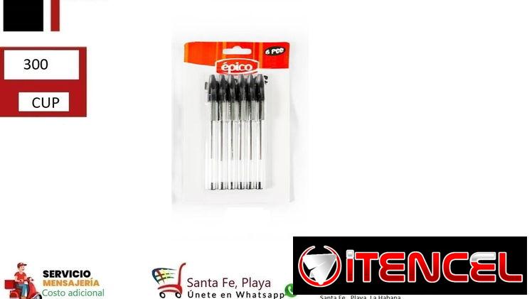 BOLÍGRAFOS 6PCS NEGRO