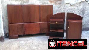 ⚜️ Cama camera con mesitas antigua restaurada • Entrega incluida 🚛 [66]