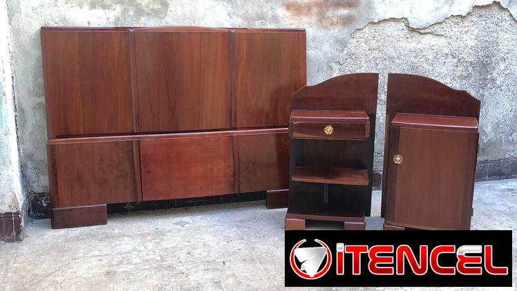 ⚜️ Cama camera con mesitas antigua restaurada • Entrega incluida 🚛 [66]