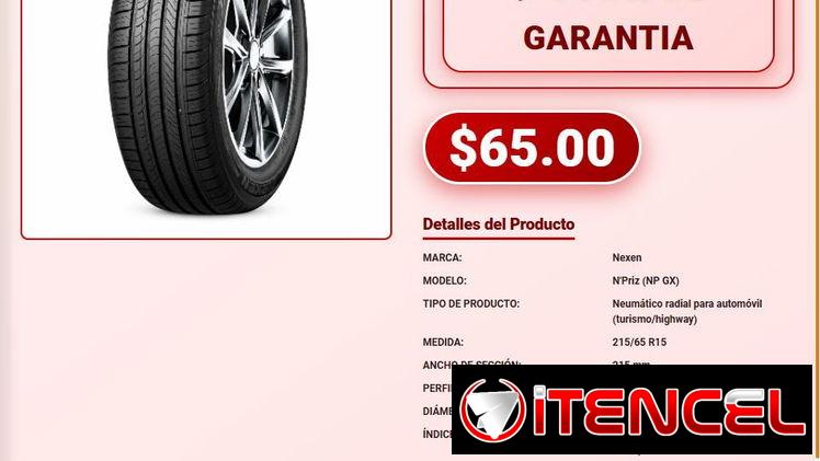 Llanta Nexen NPriz 215/65R15 96H Resistencia Al Desgaste Irregular VPT-0161
