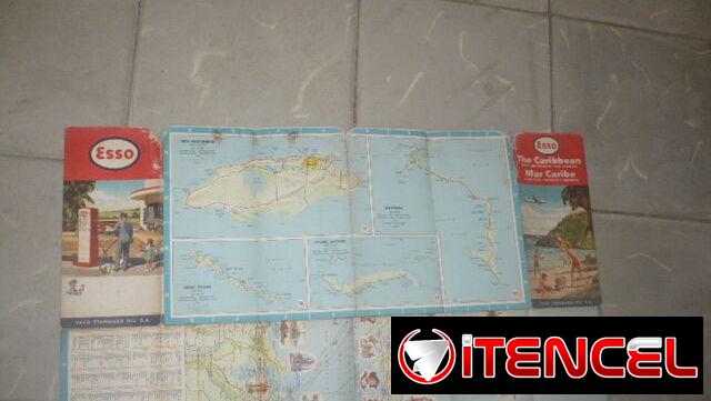 Mapa vintage ESSO de islas del Caribe