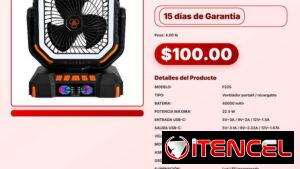 VENTILADOR RECARGABLE PORTÁTIL F22 CON LUZ LED 40000mAh .