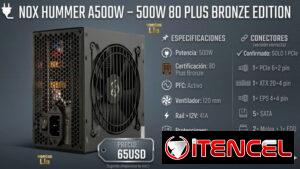 Fuente Hummer 500W 80pluz bronze