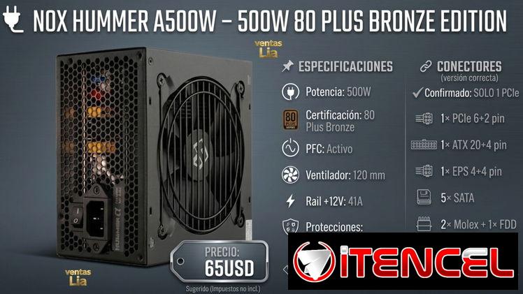 Fuente Hummer 500W 80pluz bronze