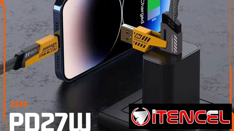 Cable 4 en 1/ iPhone iPad Android micro USB USB tipo C — foto 4