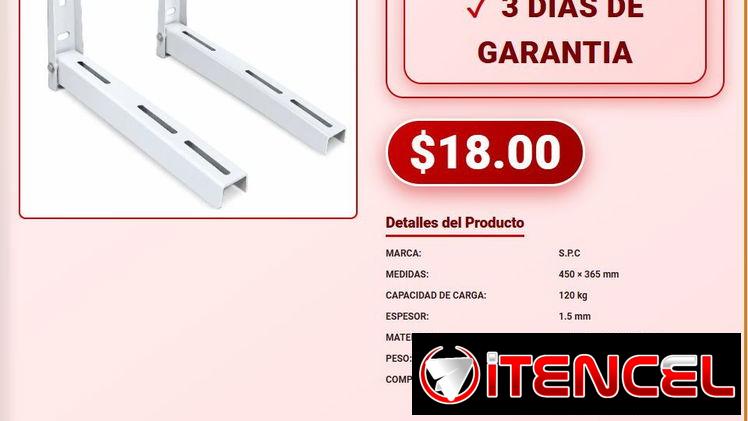 Soporte de pared para Split S.P.C con pads de goma antivibración VPT-0066