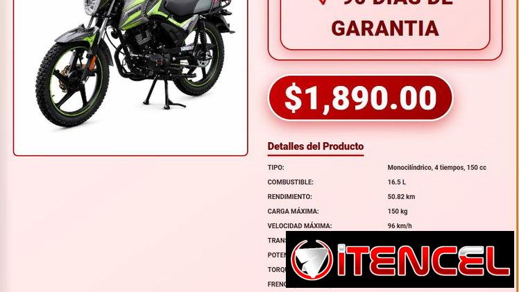 Motor Jin 150cc Version Verde y Version Roja Revolico Motor Jin 150cc Sistema de Frenos Alta Calidad Revolico VPT-0208