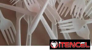 Tenedor blanco, pqte de 100 U