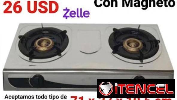Cocina de 2 hornillas con magneto mensajería incluida