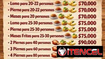 Piernas de cerdo hasta 100 personas